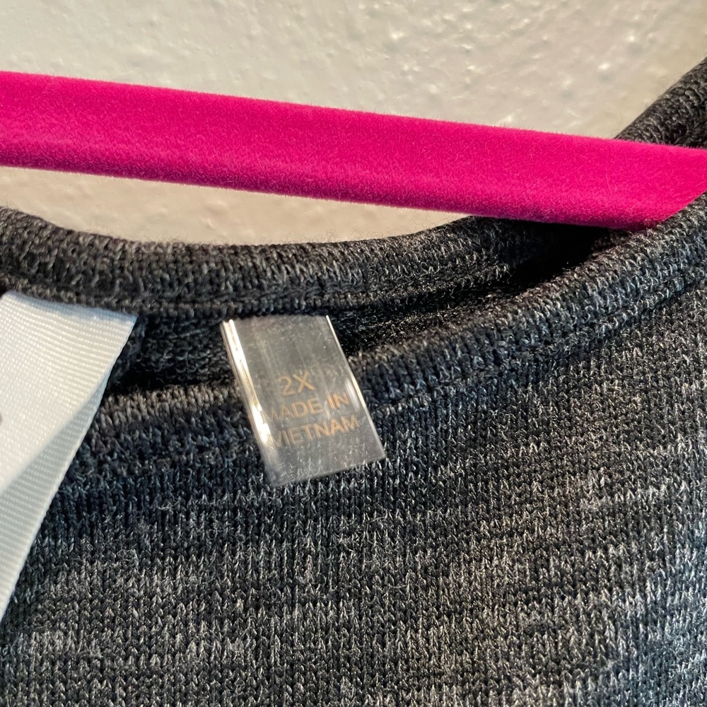 2X NY Collection Women’s Gray Long Sleeve Blouse New With Tags - Picture 11 of 12